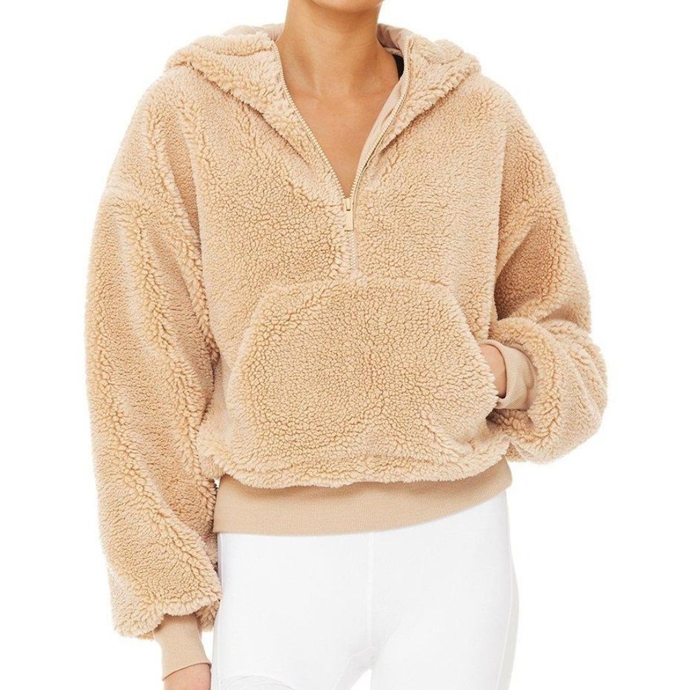 Women's Natural Alo Yoga Streetside Half Zip Hoodie